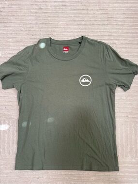 Quiksilver Olive Green Logo Crew Tee